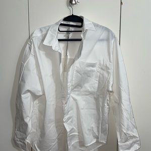 NWT pure white button up flannel